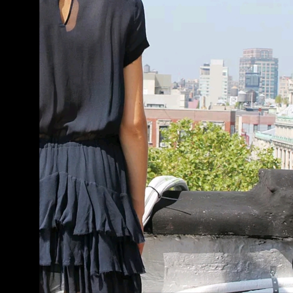 NWOT ISABEL MARANT ETOILE "Jabeth" Silk Ruffle Tier Dress - Picture 6 of 7